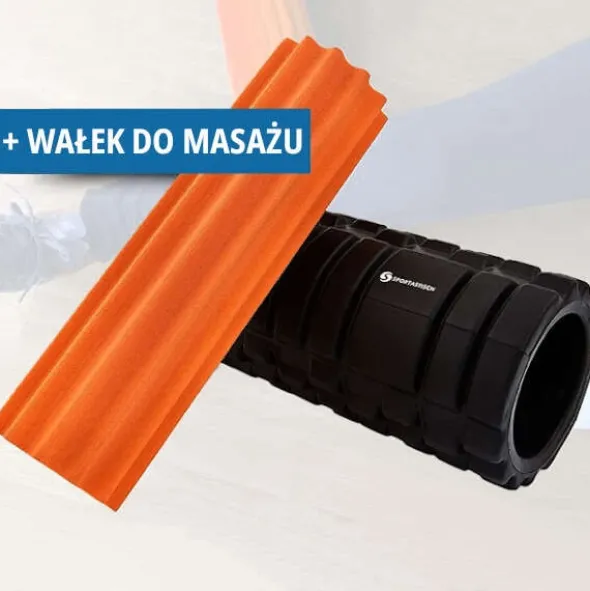 SPORTASTISCH Wałek do masażu "Rock n Roll"33cm kolor czarno + wałek pomarańczowy + torba czarna