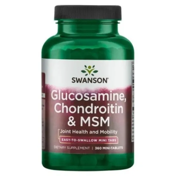 SWANSON Glukozamina, Chondroityna, MSM Mini 360 tabs