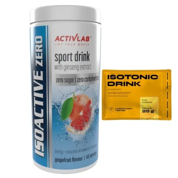 Węglowodany Izotonik ACTIVLAB Isoactive Zero 225 g + nowmax® Isotonic Drink 25 g